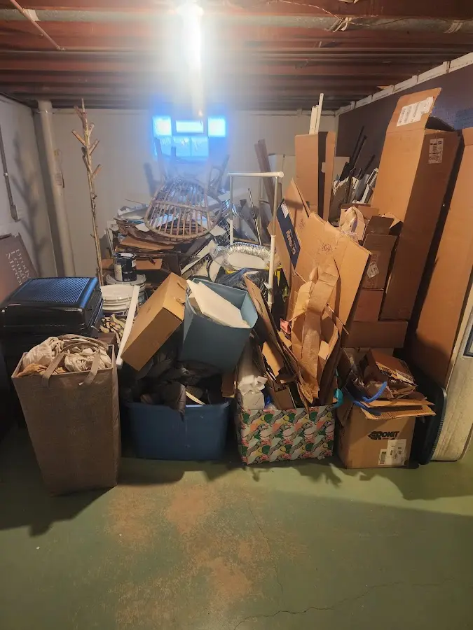 Roll-off dumpster container at job site for 15 Yard Dumpster Rental in East Alton